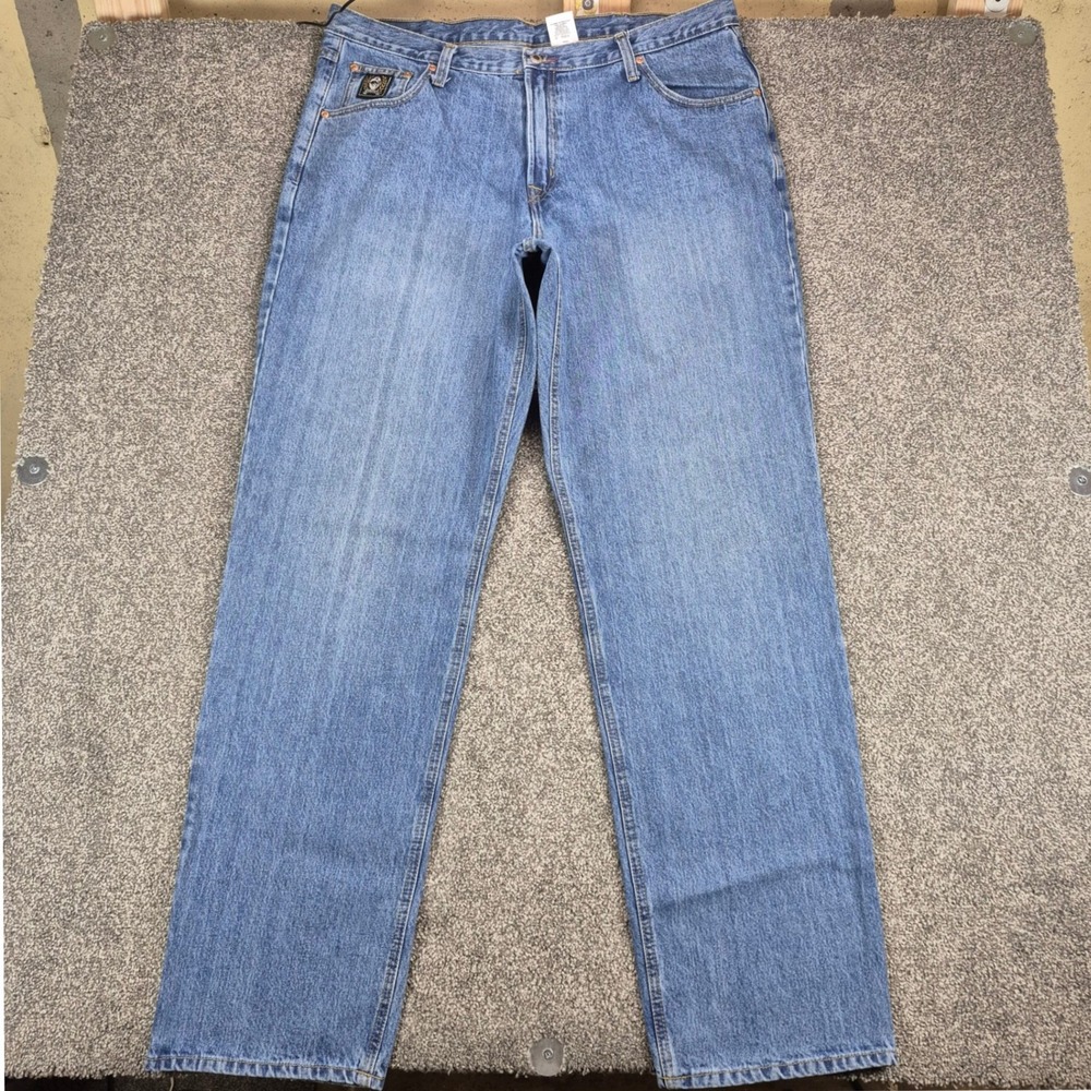 Cinch Jeans Mens 40x36 Black Label Rigid Denim Straight Leg Blue Medium Wash